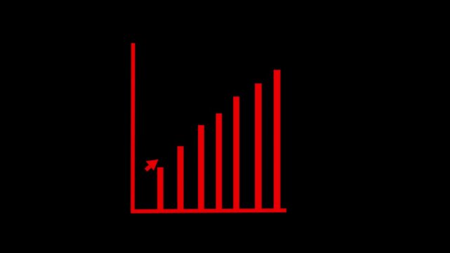 Abstract business growth and graph chart icon animation. marketing Seles profit target growth business ideas in future ...4k video.

