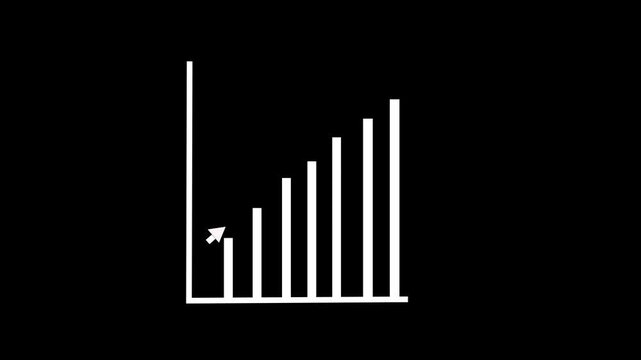 Abstract business growth and graph chart icon animation. marketing Seles profit target growth business ideas in future ...4k video.

