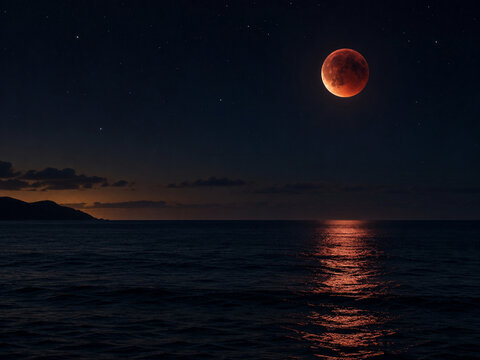 moon over the sea