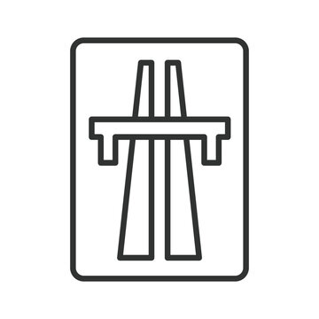 Highway, icon in line design. highway, motorway, freeway, expressway, main road, interstate, high speed road on white background vector. Highway editable stroke icon.