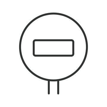 No entry road sign icon in line design. No entry, road sign, forbidden, stop, restriction, traffic, warning on white background vector. No entry road sign editable stroke icon