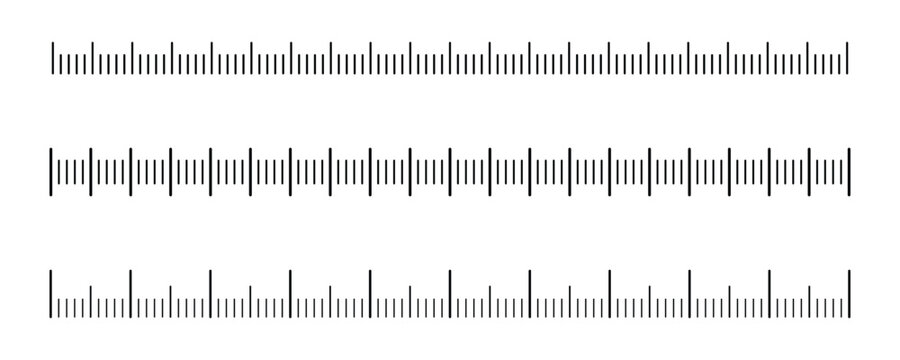 High legibility ruler scale icon graphic design used to Show sizing charts and weight limits. Vector illustration measurement scale template design on white background.