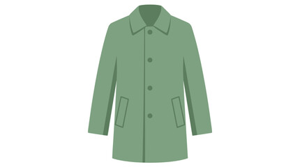 Green trench coat vector illustration isolated on white © siti