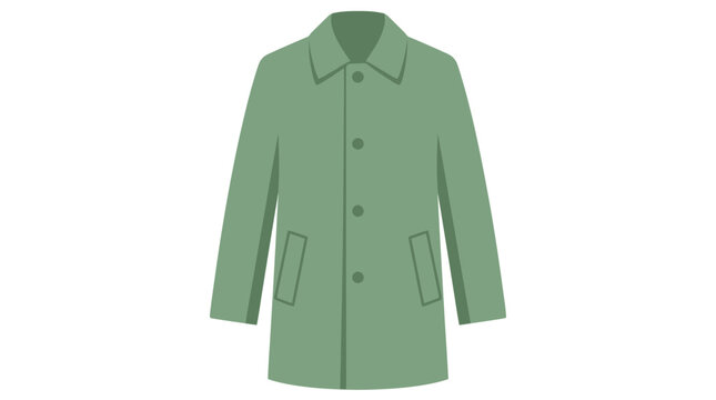 Green trench coat vector illustration isolated on white