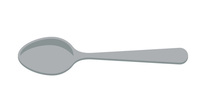 Metallic spoon vector icon isolated on white
