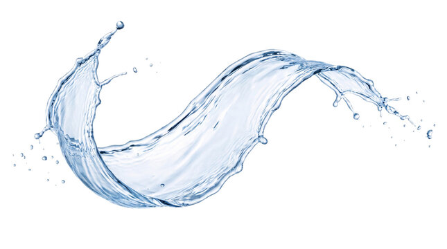 Abstract blue water splash swirl isolated on black png on transparent background