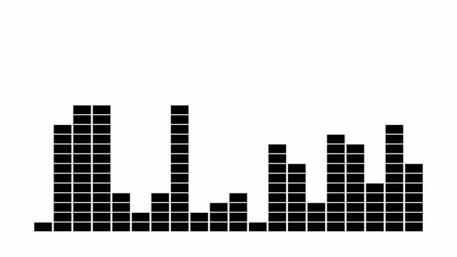 sound waveform Clean white audio wave visualization on transparent background, 4k video alpha chanel