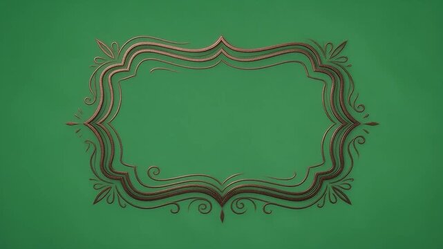 Animated line draw stylish frame border ornate elegant flourish decoration artistic graphic pattern vintage shape luxury creative retro motion design