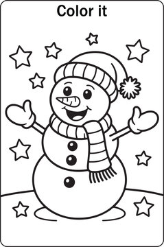 Cute Snowman Coloring Page