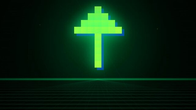 Retro Pixel Arrow Ascend Glitch Animation Loop