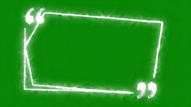 Neon screen frame glowing quote bubble green background banner vector illustration symbol sign abstract graphic design mark calm neon text box
