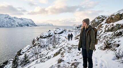 Obraz premium Norwegian winter outing as a shared Christmas gift