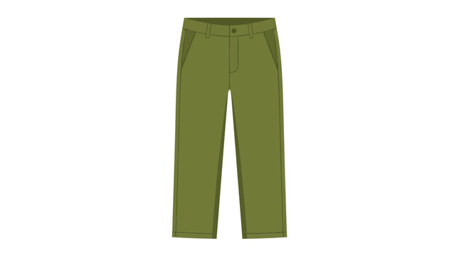 Green chino trousers front view vector illustration