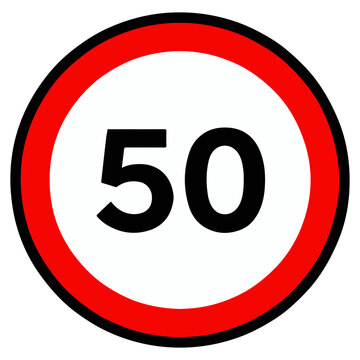 speed limit road sign isolated