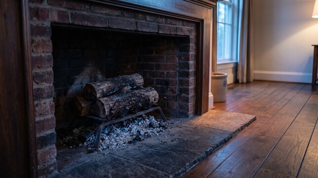 Cooled fireplace ash ready for safe seasonal removal