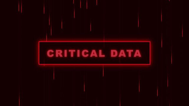 Red critical data warning boxes on dark digital background