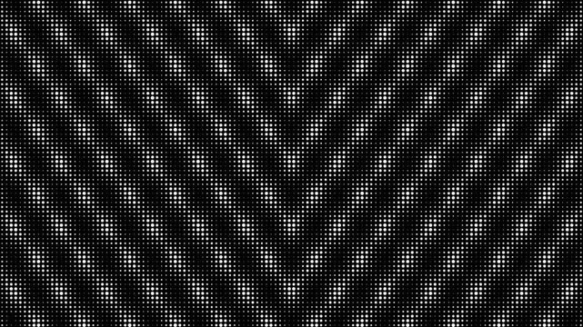 Abstract Black And White Halftone Chevron Dot Pattern Motion Background Seamless Loop Monochrome Zigzag Raster Grid Geometric Animation 