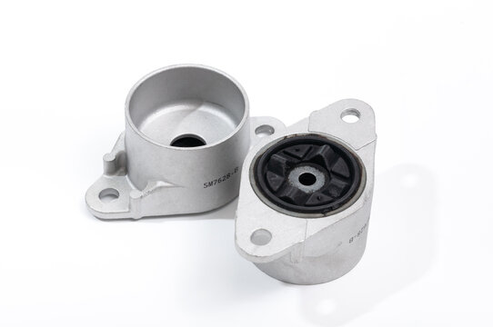 Rear strut mounts for car shock absorber isolated on white background.