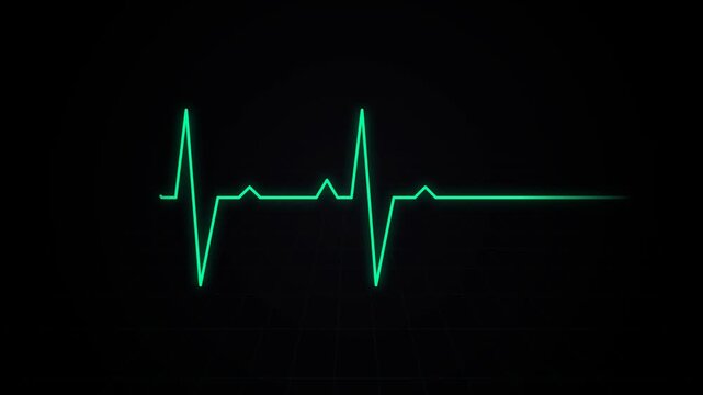 Simple motion graphic of heart beat cardiogram