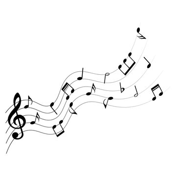 Music notes, design element, vector illustration.