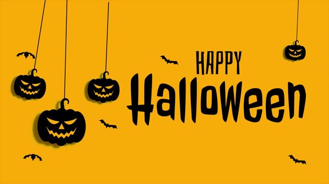 Orange Halloween Background with Spooky Elements Animation Festive Holiday Motion
