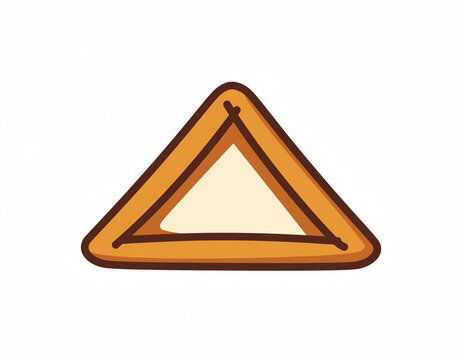 Pastry Triangular Savory Snack Flat Vector Icon for Food Menu Design