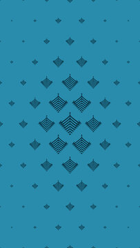 A refined teal field displays layered geometric fern shapes in dark blue, creating a balanced contemporary texture for interiors, stationery, fashion, and branding projects.