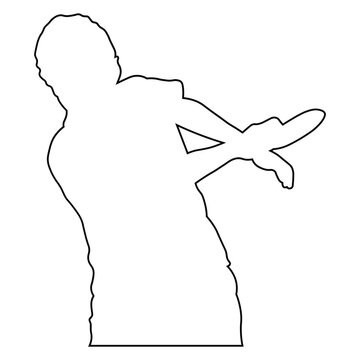 Line sketch of a table tennis player.