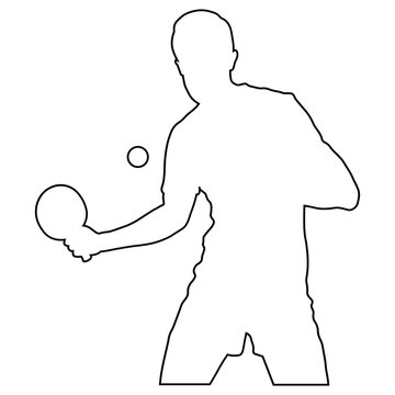 Line sketch of a table tennis player.