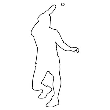Line sketch of a table tennis player.