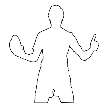 Line sketch of a table tennis player.