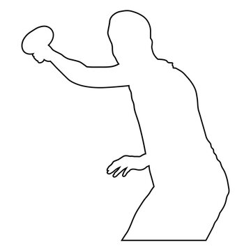 Line sketch of a table tennis player.