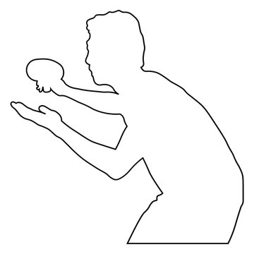Line sketch of a table tennis player.