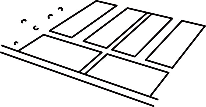 戸建住宅の駐車スペース_線画