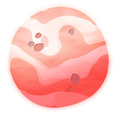 3D Pink Ringed Planet Isolated on Transparent Background PNG Cute Cartoon Saturn-Like Planet Asset for Space Graphic Design Pastel Pink Planet with Rings Transparent PNG Illustration  © Arish