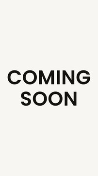 Minimalist coming soon text animation with light glitch effect on white background for vertical social media.