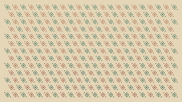 A finely spaced field of green and terracotta diamond motifs forms a balanced folk-inspired surface, well suited to wallpaper, fabric, packaging, and craft design.