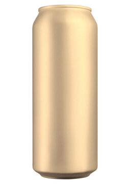 Blank gold aluminum metal soda or beer beverage can for branding mockup