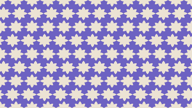 Rows of cream lotus-like silhouettes stand out against a saturated royal blue ground, delivering a bold ornamental rhythm for fashion, interiors, packaging, and seasonal design.