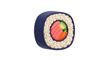 Stylized 3d sushi maki roll with tuna and avocado © adhar