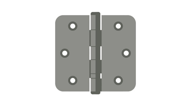 Metal door hinge vector icon isolated on white