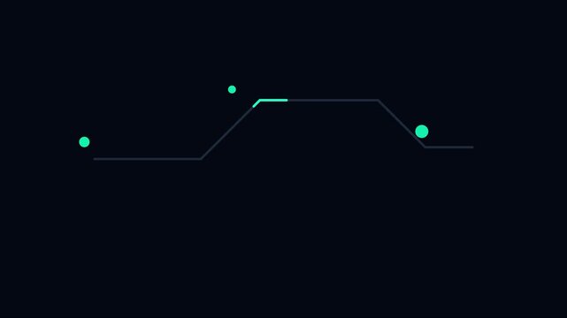 Minimalist hud interface animation with moving data nodes and geometric lines for tech motion 4k motion minimalist