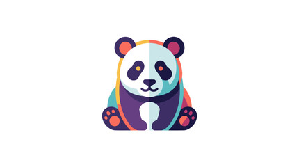 Stylized colorful panda bear vector illustration © muh