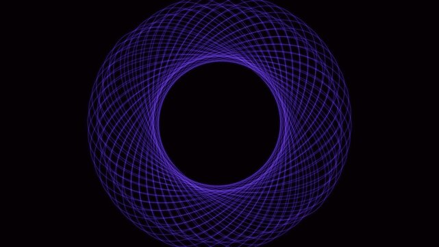 Geometric Spirograph Animation Looping with Vibrant Glowing Lines on Black Background