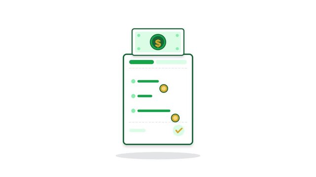 Financial management checklist icon representing successful task completion and income generation, ideal for business planning and profit tracking visualizations