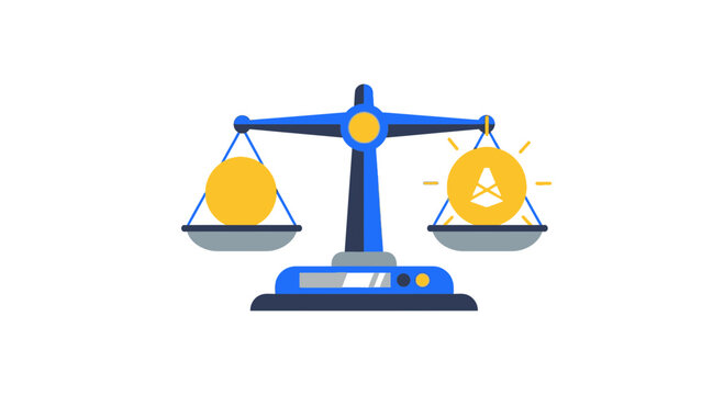 Cryptocurrency Market Analysis: Bitcoin and Altcoin Balanced on Scales Illustration