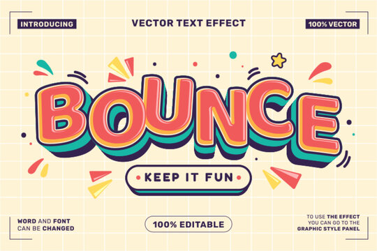 Editable Bounce Cartoon Text Effect for Poster Branding and Social Media Design