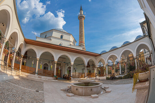 The Emperor's Mosque (Careva Džamija / Sultan Mehmed Fatih Mosque) in Sarajevo, Bosnia and Herzegovina, the first Islamic place of worship built in the city following the Ottoman conquest of 1461. 