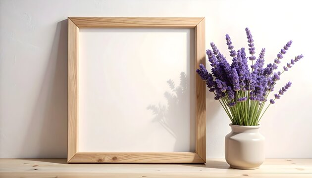Elegant lavender flower framed artwork