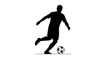 Fototapeta premium Soccer player silhouette against a white background dynamic sports illustration